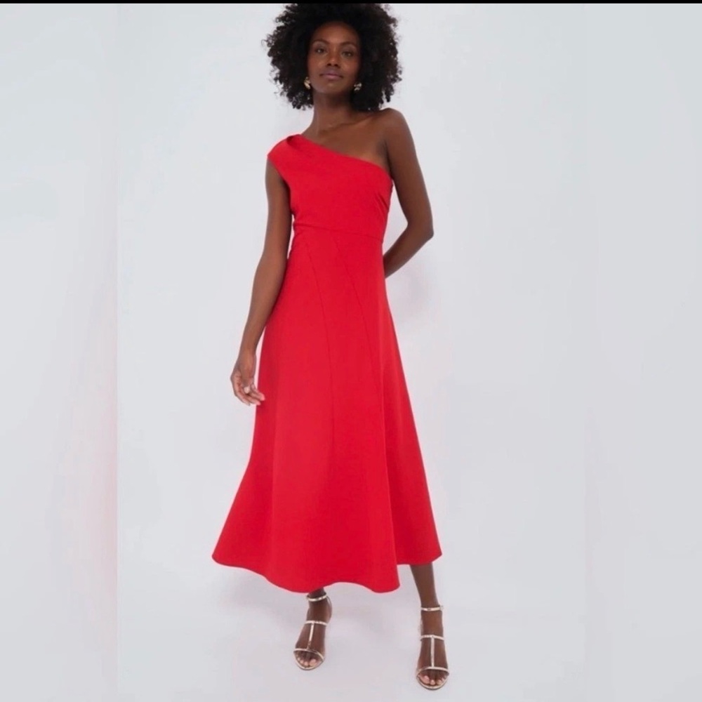 Tuckernuck One-Shoulder Red Midi Dress